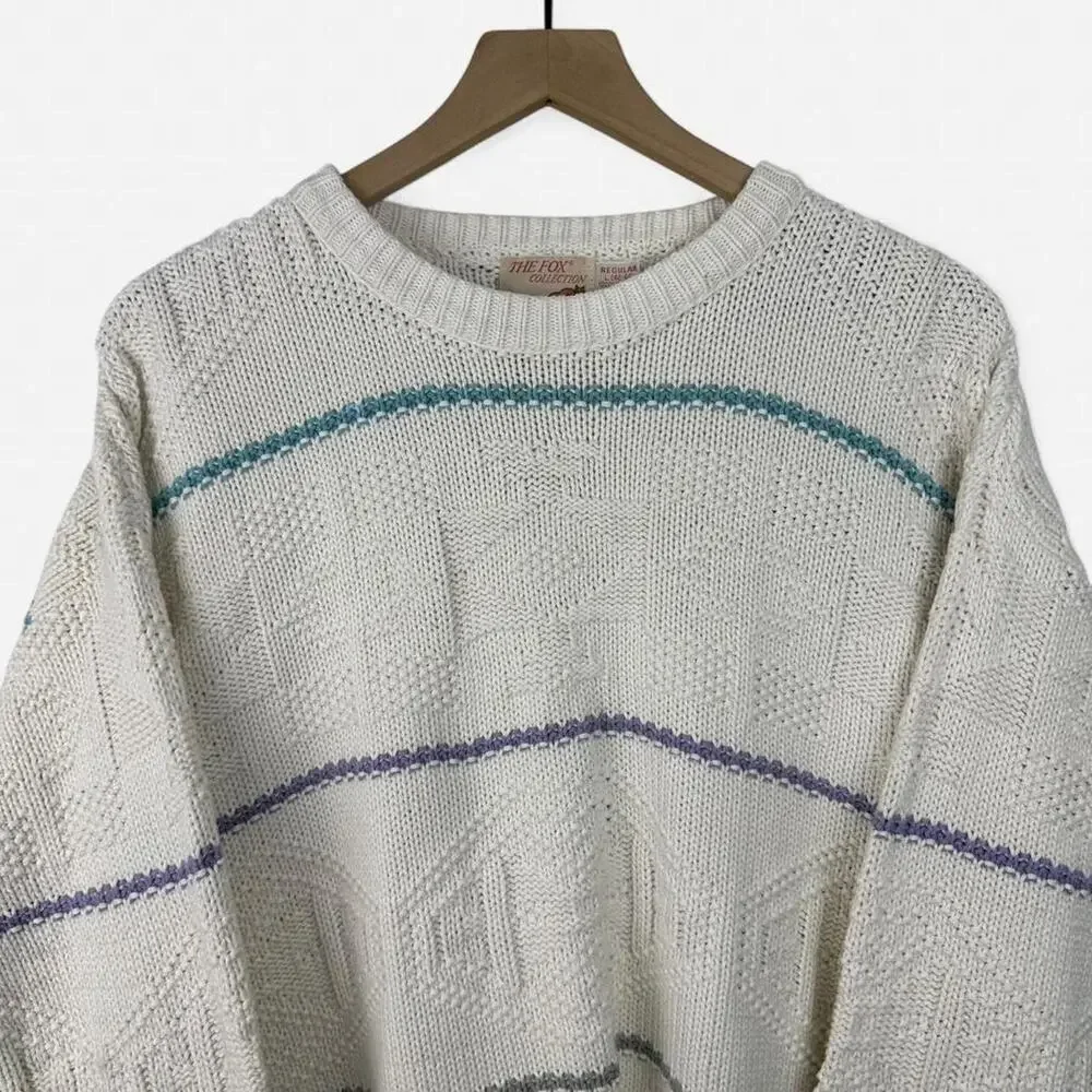 Vintage the fox collection textured knit sweater